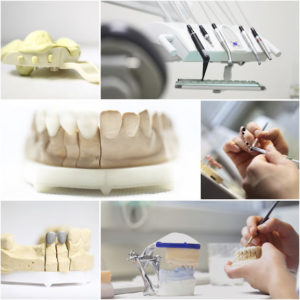 composition collage dental dentist objects implants